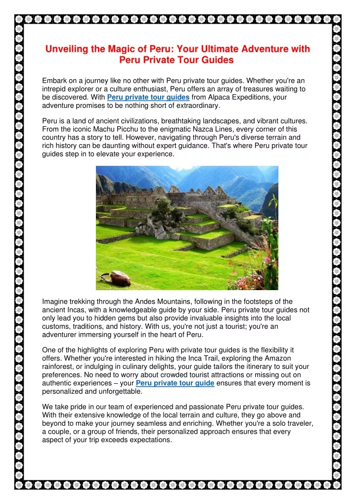 unveiling the magic of peru your ultimate