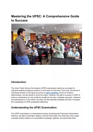 Mastering the UPSC_ A Comprehensive Guide to Success