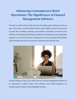 Enhancing Contemporary Hotel Operations The Significance of Channel Management Software
