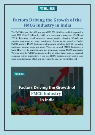 reBLISS-Factors Driving the Growth of the FMCG Industry in India