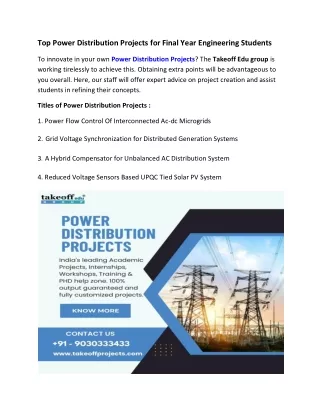 top power distribution projects for final year