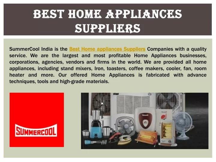 best home appliances suppliers