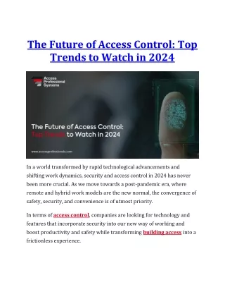 The Future of Access Control Top Trends to Watch in 2024