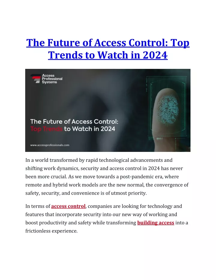 the future of access control top trends to watch