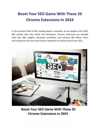 Boost Your SEO Game With These 20 Chrome Extensions In 2024