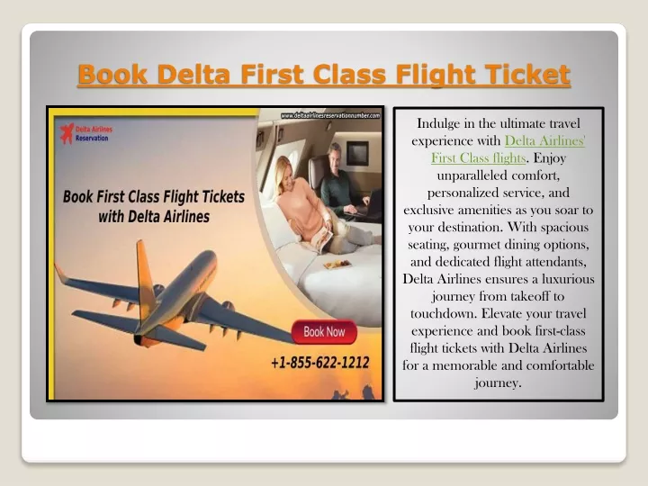book delta first class flight ticket