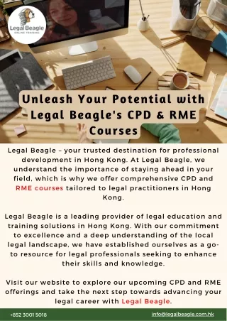 Unleash Your Potential with Legal Beagle's CPD & RME Courses