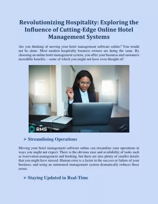 Revolutionizing Hospitality: Exploring the Influence of Cutting-Edge Online Hote
