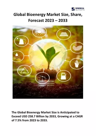 global bioenergy market size share forecast 2023