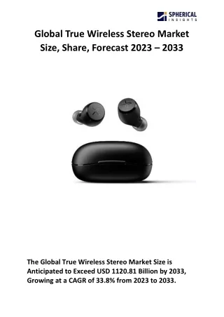 global true wireless stereo market size share