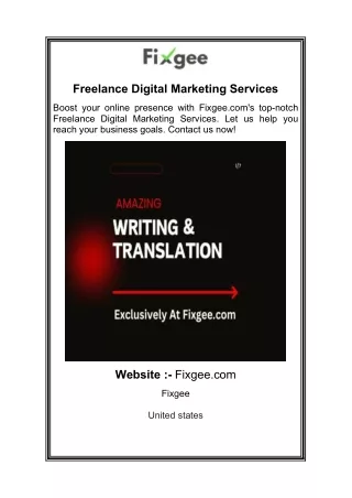 Freelance Digital Marketing Services