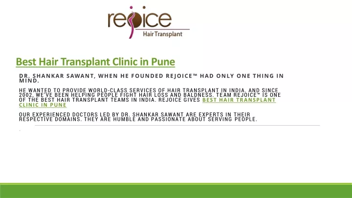 best hair transplant clinic in pune