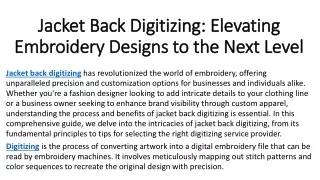 Jacket Back Digitizing Elevating Embroidery Designs to the Next Level