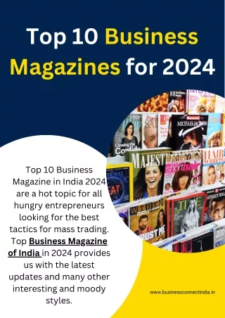 BUSINESS connect MAGAZINE India's Premier Business Magazines