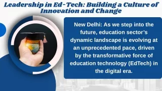 Leadership in Ed-Tech Building a Culture of Innovation and Change