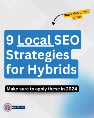 9 Local SEO Strategies for Hybrids