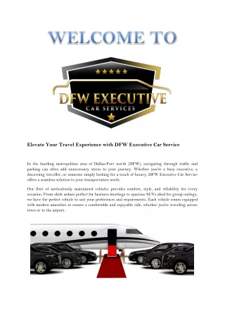 Effortless Elegance DFW Executive Car Service