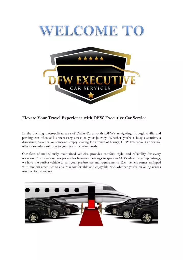 elevate your travel experience with dfw executive