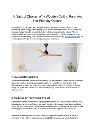 A Natural Choice_ Why Wooden Ceiling Fans Are Eco-Friendly Options
