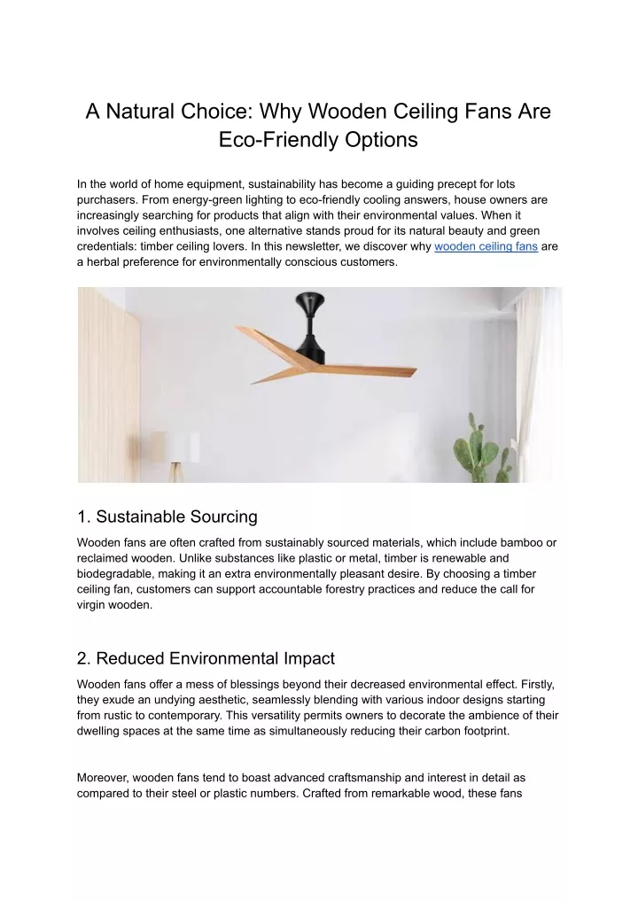 a natural choice why wooden ceiling fans