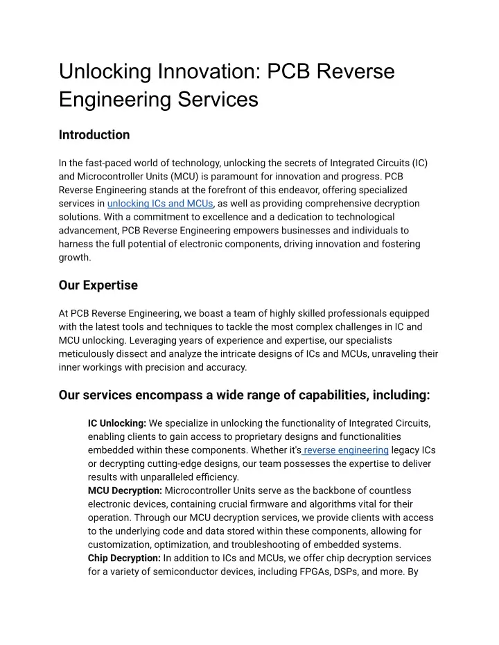 unlocking innovation pcb reverse engineering