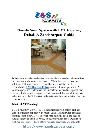Discover the Elegance of LVT Flooring Dubai: Transforming Spaces with Style and