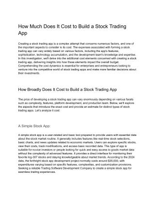 How Much Does It Cost to Build a Stock Trading App