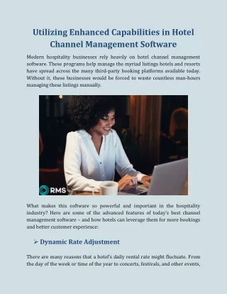 Utilizing Enhanced Capabilities in Hotel Channel Management Software