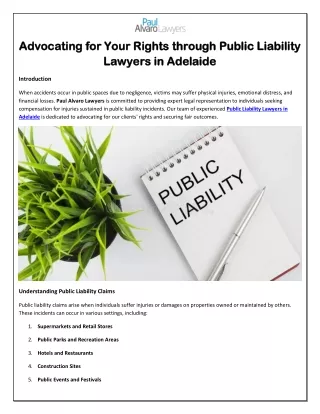 Advocating for Your Rights through Public Liability Lawyers in Adelaide
