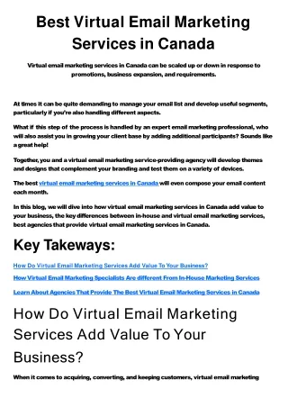 Best Virtual Email Marketing Services in Canada