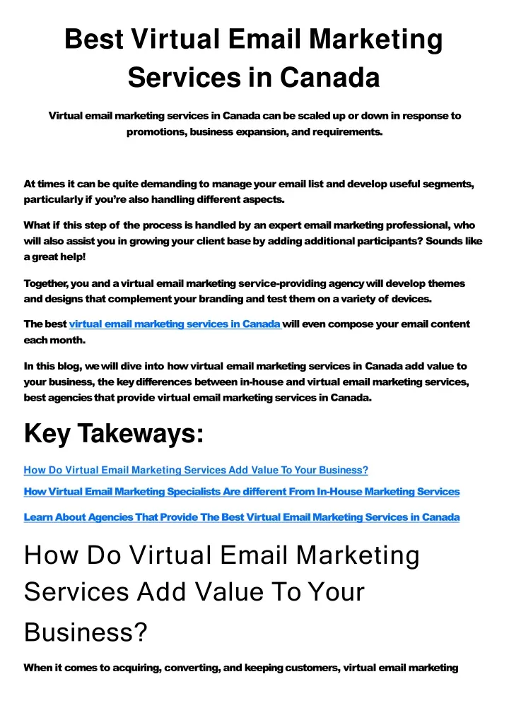 best virtual email marketing services in canada