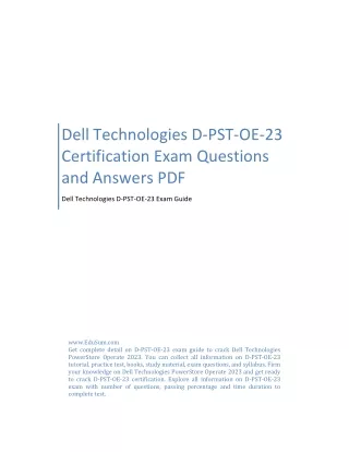 Dell Technologies D-PST-OE-23 Certification Exam Questions and Answers PDF