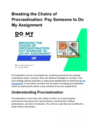 Breaking the Chains of Procrastination_ Pay Someone to Do My Assignment