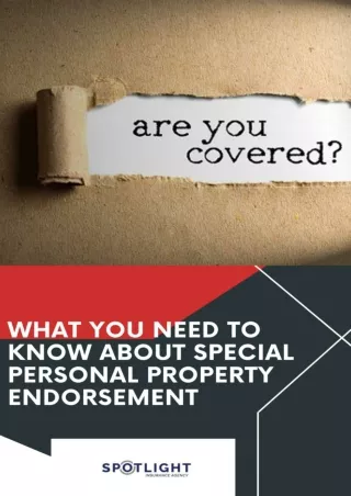 What you need to know about special personal property endorsement - Spotlight Insurance