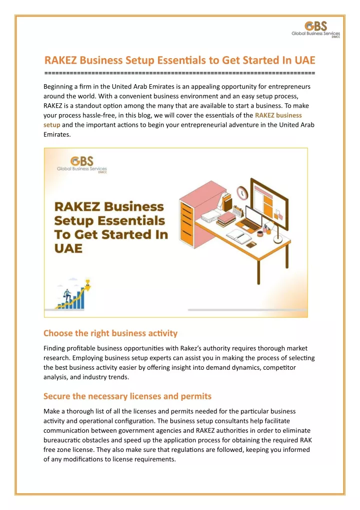 rakez business setup essentials to get started