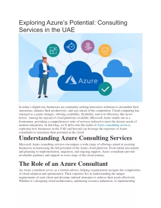 Exploring Azure’s Potential - Consulting Services in the UAE