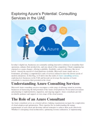 exploring azure s potential consulting services
