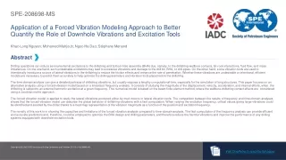 Application-of-a-Forced-Vibration-Modeling-Approach-to-Better-Quantify-the-Role-of-Downhole-Vibrations-and-Excitation-To