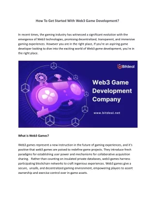 How To Get Started With Web3 Game Development