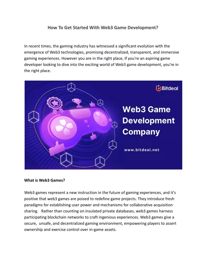 how to get started with web3 game development