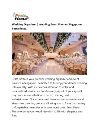 Wedding Organiser | Wedding Event Planner Singapore- Pesta fiesta.