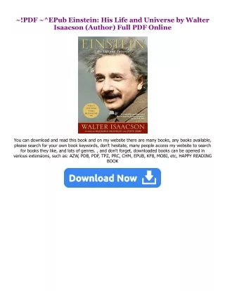 [PDF] DOWNLOAD READ Einstein: His Life and Universe PDF Ebook By  Walter Isaacson (Author)