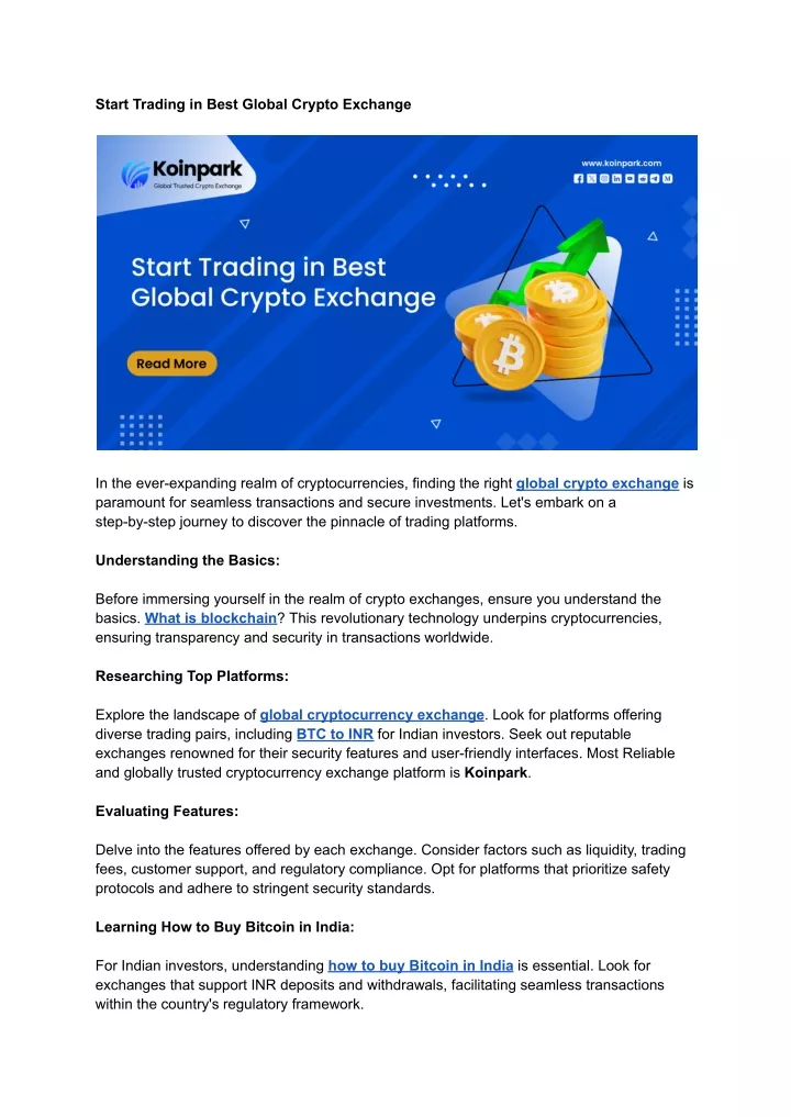 start trading in best global crypto exchange