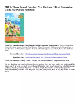 READ [EBOOK] Animal Crossing: New Horizons Official Companion Guide (PDFKindle)-Read By  Future Press (Author)