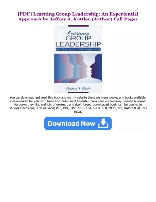 DOWNLOAD FREE Learning Group Leadership: An Experiential Approach (EBOOK PDF) By