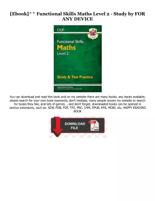 EBOOK Functional Skills Maths Level 2 - Study (PDFKindle)-Read By