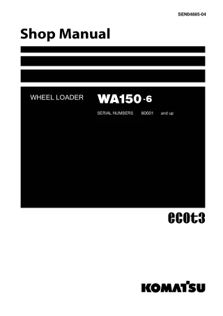 Komatsu WA150-6 Wheel Loader Service Repair Manual (SN 80001 and up)