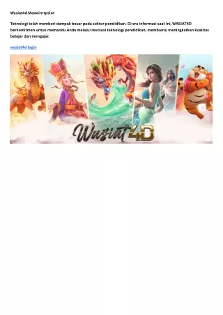 wasiat4d maxwinrtpslot