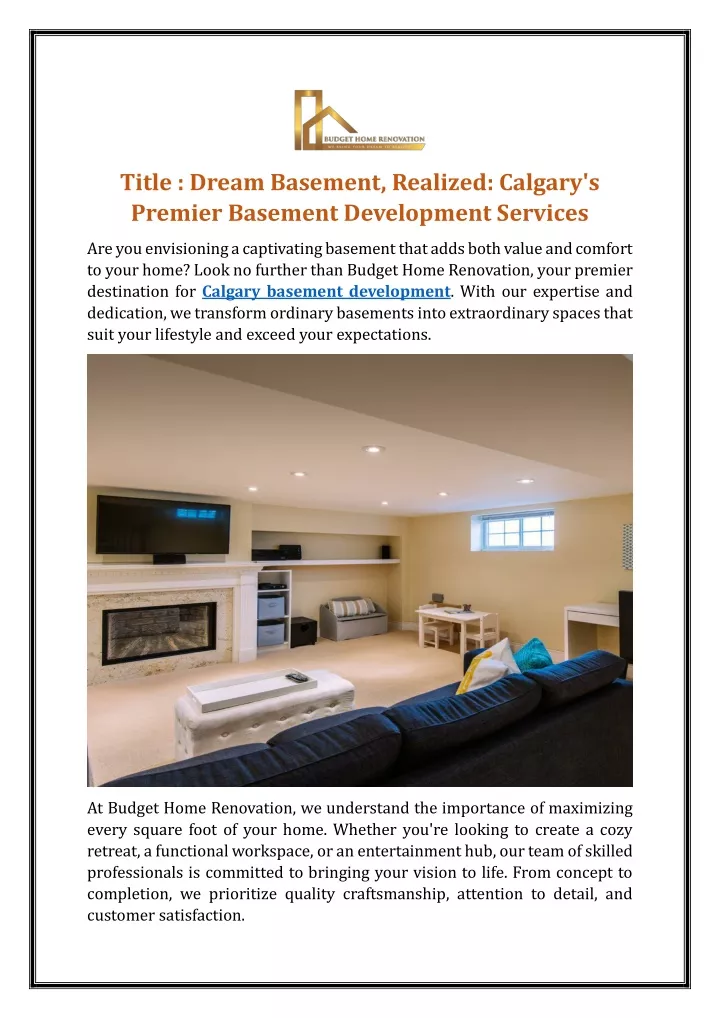 title dream basement realized calgary s premier