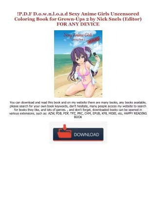 Download Free Pdf Books Sexy Anime Girls Uncensored Coloring Book for Grown-Ups
